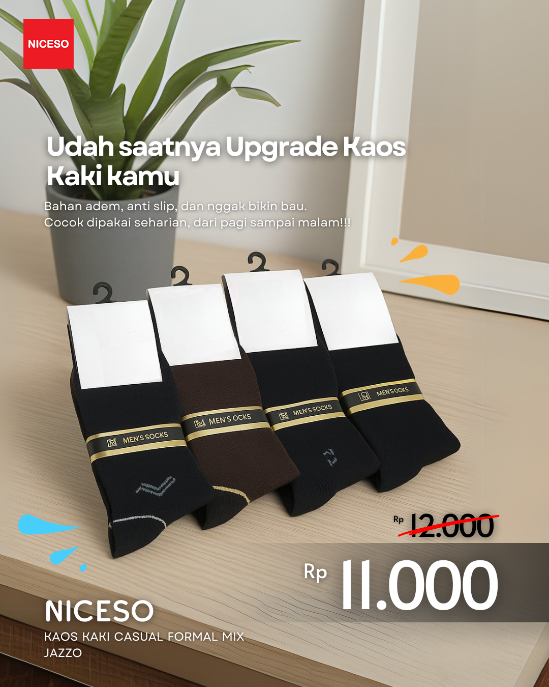 Kaos Kaki Casual Formal Mix Jazzo